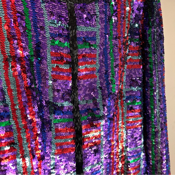 SHO MAX Originals Silk Sequined Back Zip Vintage Silk Top. EUC SZS - Picture 6 of 6